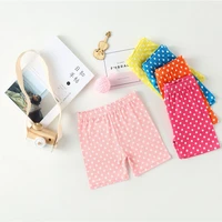 summer little girl safety shorts selected high quality cotton comfortable breathable pink red small white dot