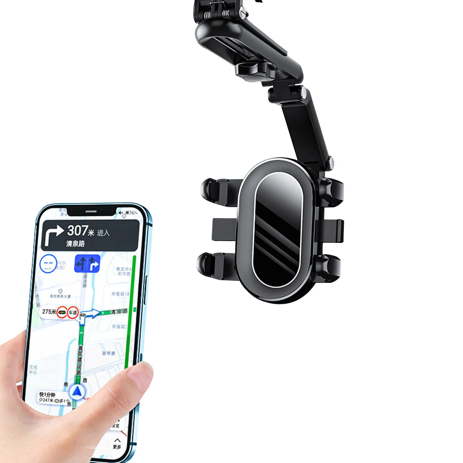 

Car Phone Holder 1080 Rotation Car Sun Visor Phone Holder GPS Holder Universal Rotating Adjustable Telescopic Car Phone Holder
