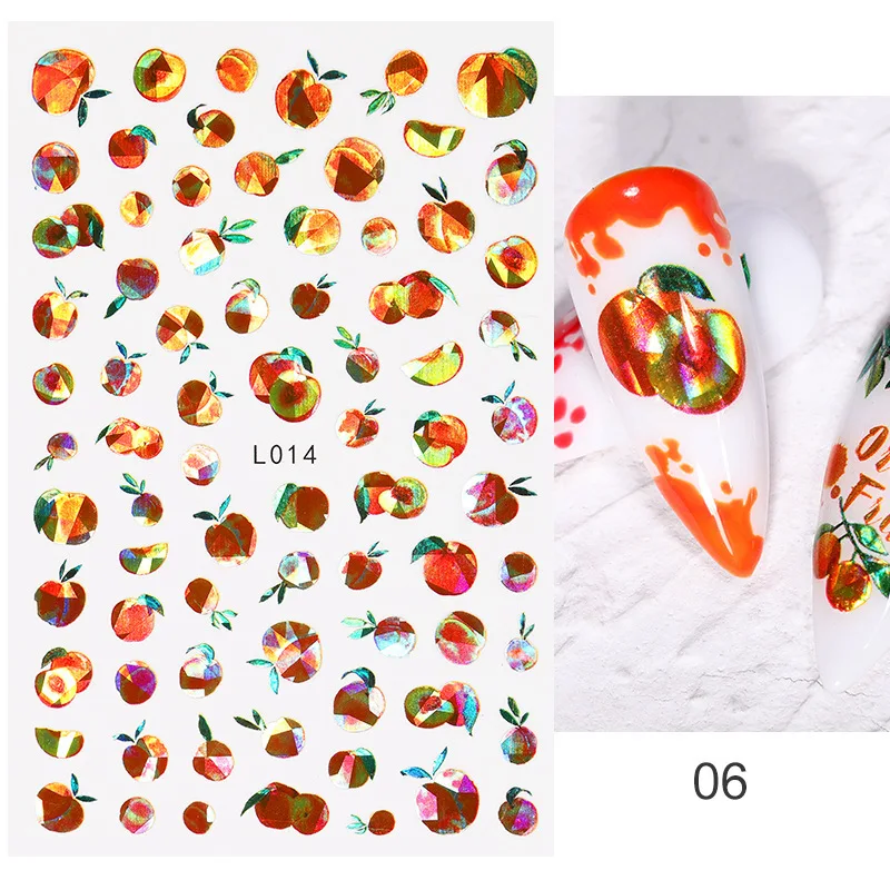 

3D наклейки для ногтей DIY Декор лазер градиент лист сушеный цветок Маникюр Самоклеящиеся украшения для ногтей Красота ногтей голографически...