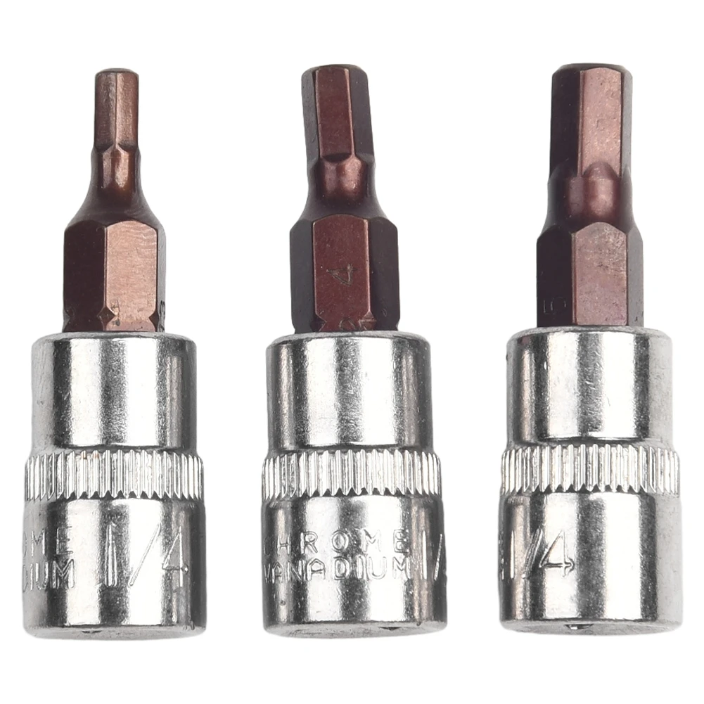 

Drive Socket Screwdriver Bit Replacement Accessories Silver 1/4 Inch 3Pcs Chrome Vanadium Steel H3 H6 H7 Durable