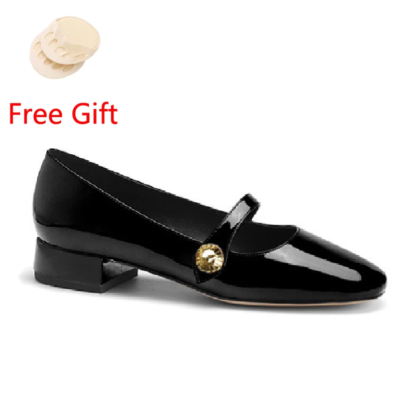 

Женские туфли на шпильке, маленькие туфли с золотистой пряжкой в стиле ретро, Туфли Мэри Джейн на массивном каблуке-шпильке, с закрытым круг...