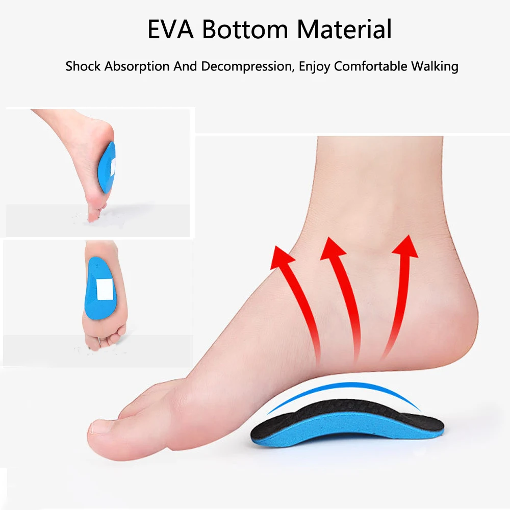 EVA Flat Feet Arch Support Orthopedic Insoles for Shoes Men Women Work All Day Stand Insert Foot Valgus Varus XO Legs Correction