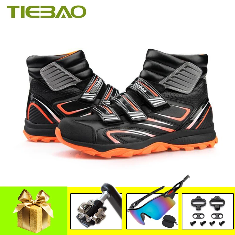 Tiebao Winter Cycling Shoes For Men Self-Locking Keep Warm Leisure Mountain Bike Sneakers Sapatilha Ciclismo Mtb Footwear