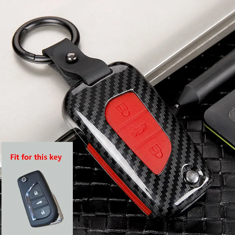 

New Silicon Carbon fiber Car Key Cover Case For Toyota Auris Corolla Reiz Avensis Verso Yaris Aygo Rav4 Scion TC IM 2015 2016