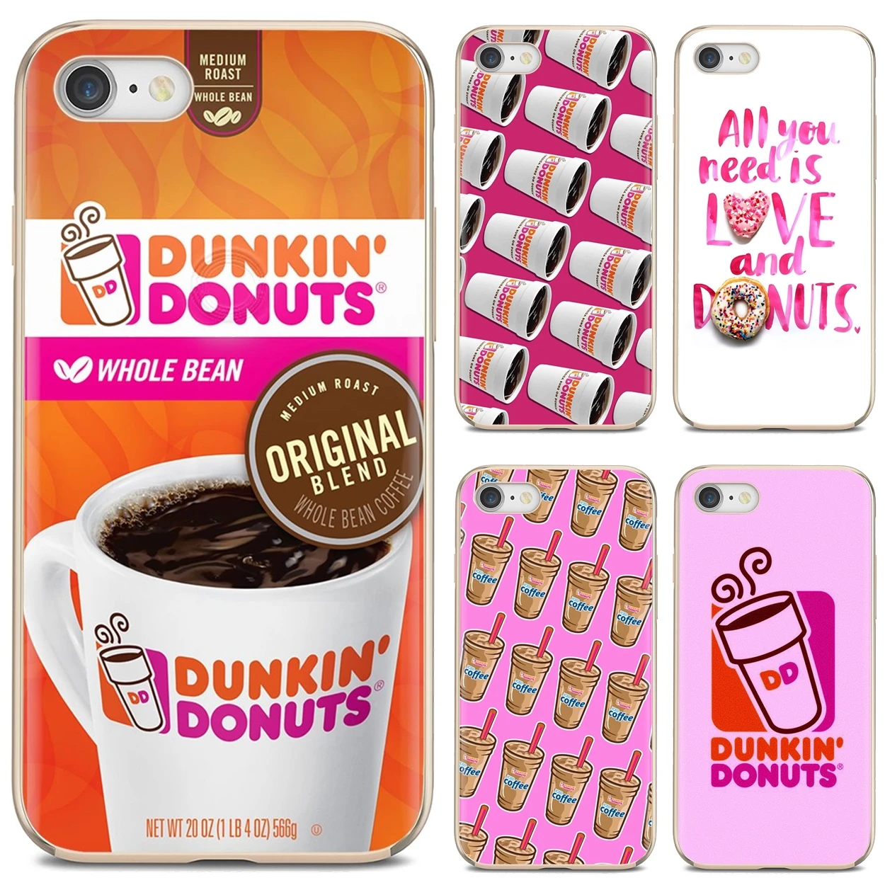 

Silicone Phone Bag Case Dunkin Donuts coffee For iPhone 10 11 12 13 Mini Pro 4S 5S SE 5C 6 6S 7 8 X XR XS Plus Max 2020