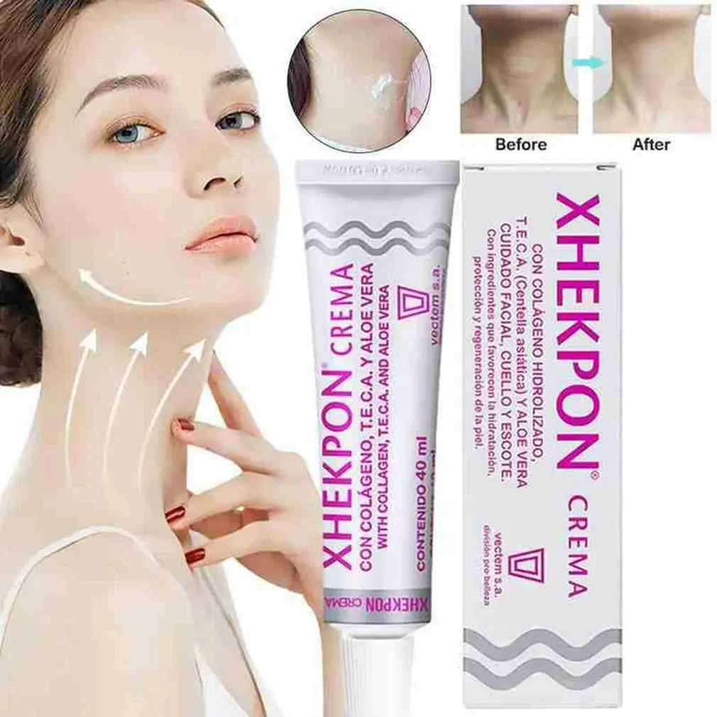 

Xhekpon Spanish Face and Neck Cream Neckline Cream Wrinkle Smooth Anti Aging Cream Skin Care Neck Lift Crema 40ml