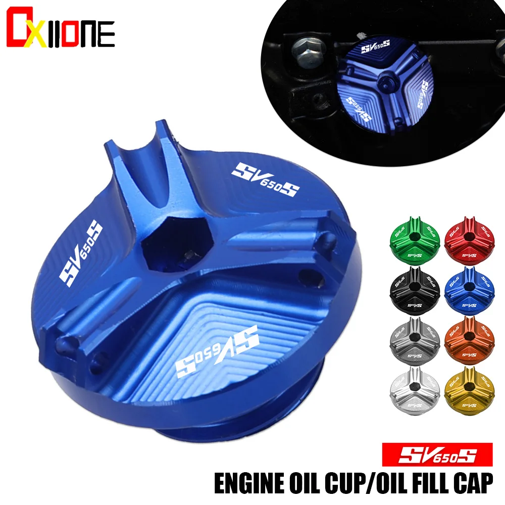 

For Suzuki SV650S SV 650 S 1999-2019 2018 2017 2016 2015 2014 CNC Aluminum Motorcycle Engine Oil Filler Cup Plug Cover Screw