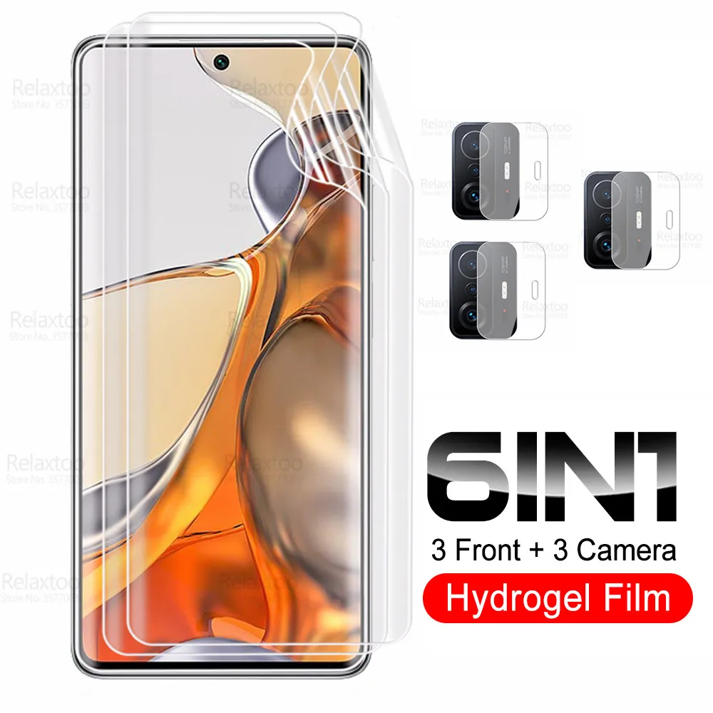 

Гидрогелевая пленка для камеры 6 в 1, Защитная пленка для экрана Xiaomi Mi 11T Pro 10 T Lite 11Lite 11TPro Xaomi 11i 9 9SE Light 9T 10 T 11 i