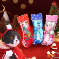 cat toys kitten toys assortment set variety ball toy cat feather teaser catnip mice colorful balls christmas set cat accessories