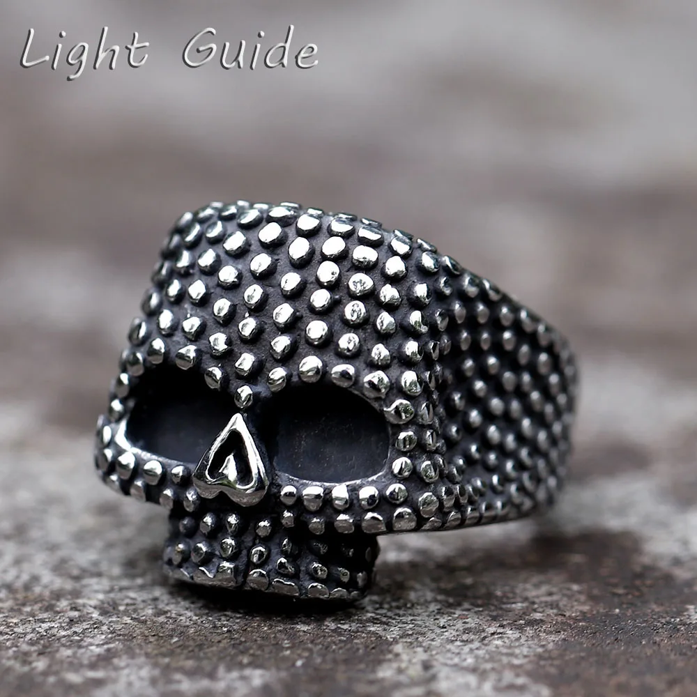 

2022 NEW Men's 316L stainless-steel rings retro Calvarium Skull RING for teens gothic fashion Jewelry Gift free shipping