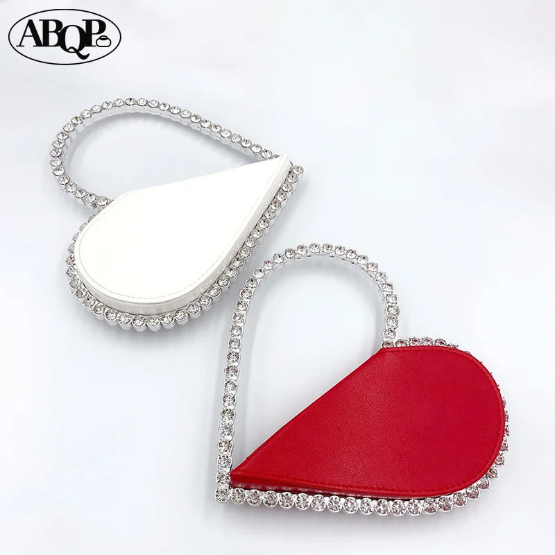 

Pu Leather Diamond Sequins Love Heart-shaped For Women Luxury Designer Handbag Clutch Wallet Fashion Wedding Party Evening Bags