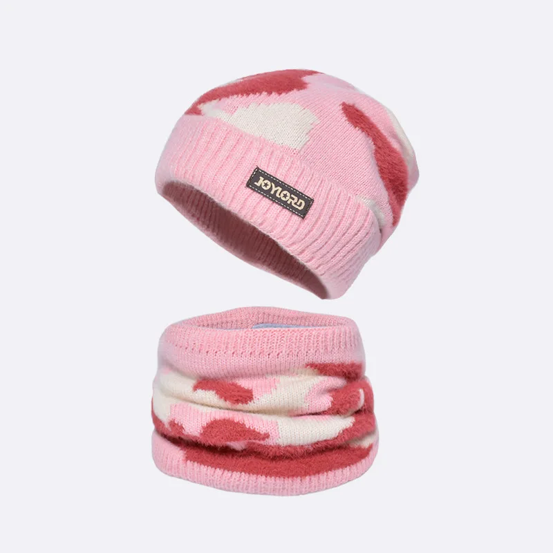 

Детская шапка и шарф зимние теплые шапки для детей вязаная шерстяная шапка для мальчиков камуфляжная защита ушей пуловер и шапка для девочек 3-10 лет