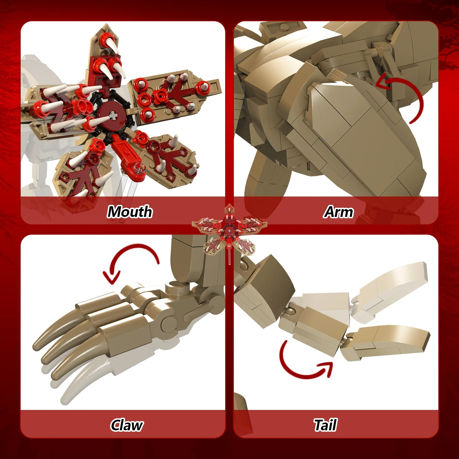 473 шт. Детский конструктор Demodog Monster Eleven Brickheadz