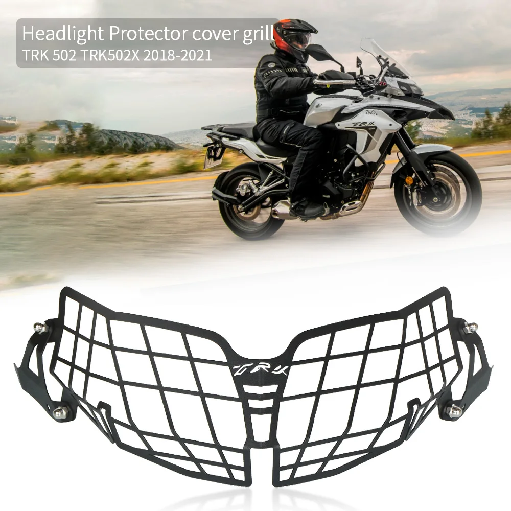 

Headlight Protector cover grill For Bennlli TRK 502 TRK502X 2018 2019 2020 2021Headlight Headlamp Grille Shield Guard Cover