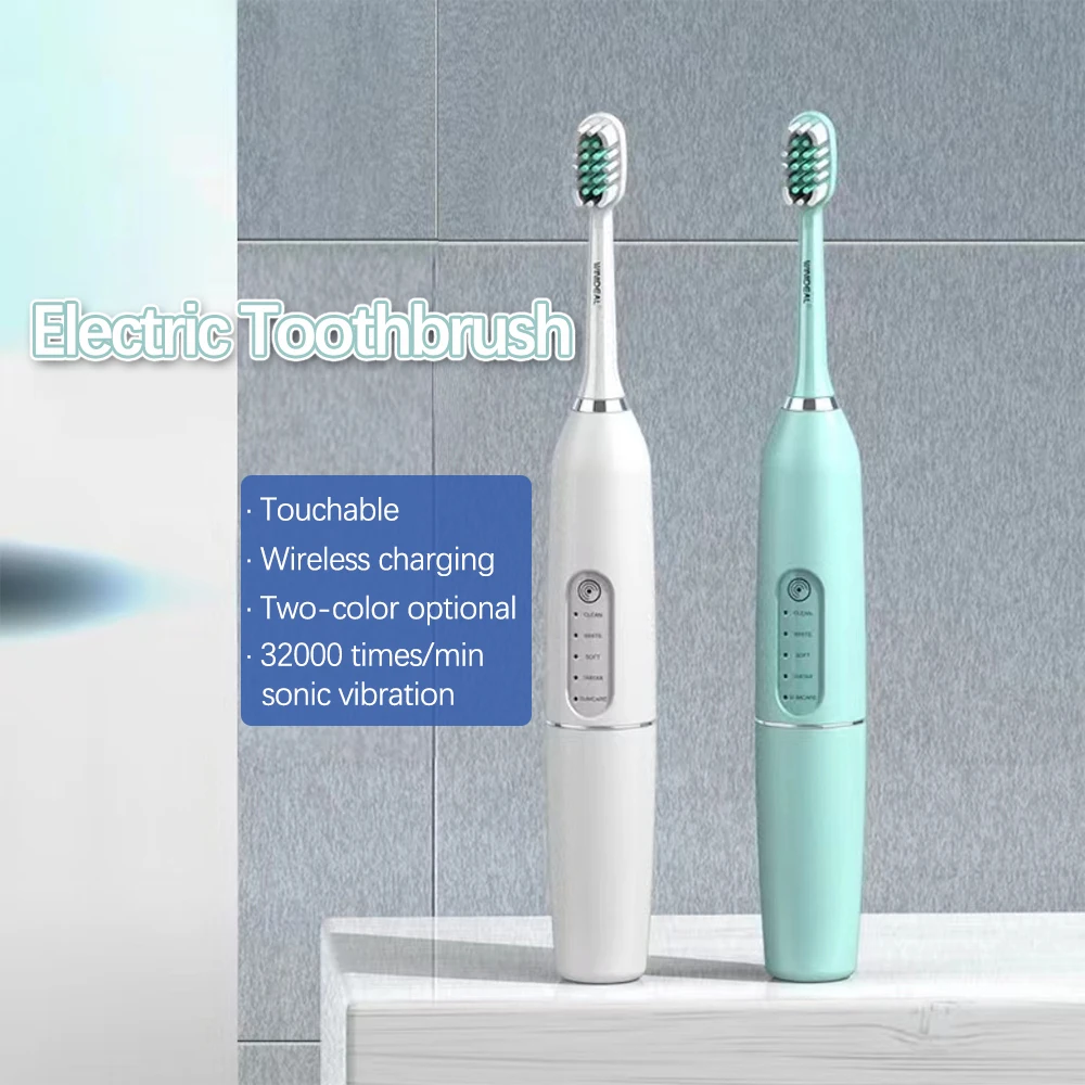 

Cross-border Electric Toothbrush IPX7 Waterproof 5 Modes Sonic Toothbrush Adult Ultrasonic Dental Cleaner Wireless Charging