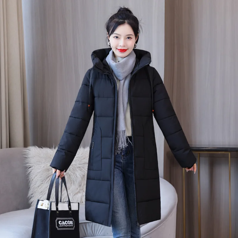 GRELLER Women Autumn Winter Mediumn Long Jacket Hooded Basic Long Sleeve Solid Color Chic Warm Winter Coat Jacket Women Clothing