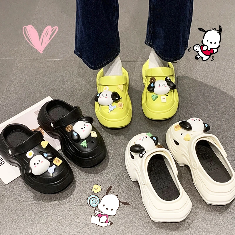Pochacco Croc Kawaii Summer Sandals Platform Cartoon Slippers Anime Sanrioed Soft Non-Slip Cute Girls Gifts Lovely Stylish Cute