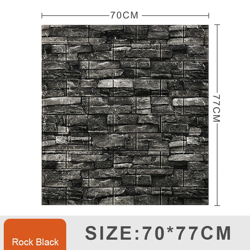Мягкие 3D наклейки с серым кирпичом, самоклеящиеся настенные наклейки из пены для гостиной, фона телевизора, украшение для стен «сделай сам», Настенная роспись, 77 см x 70 см