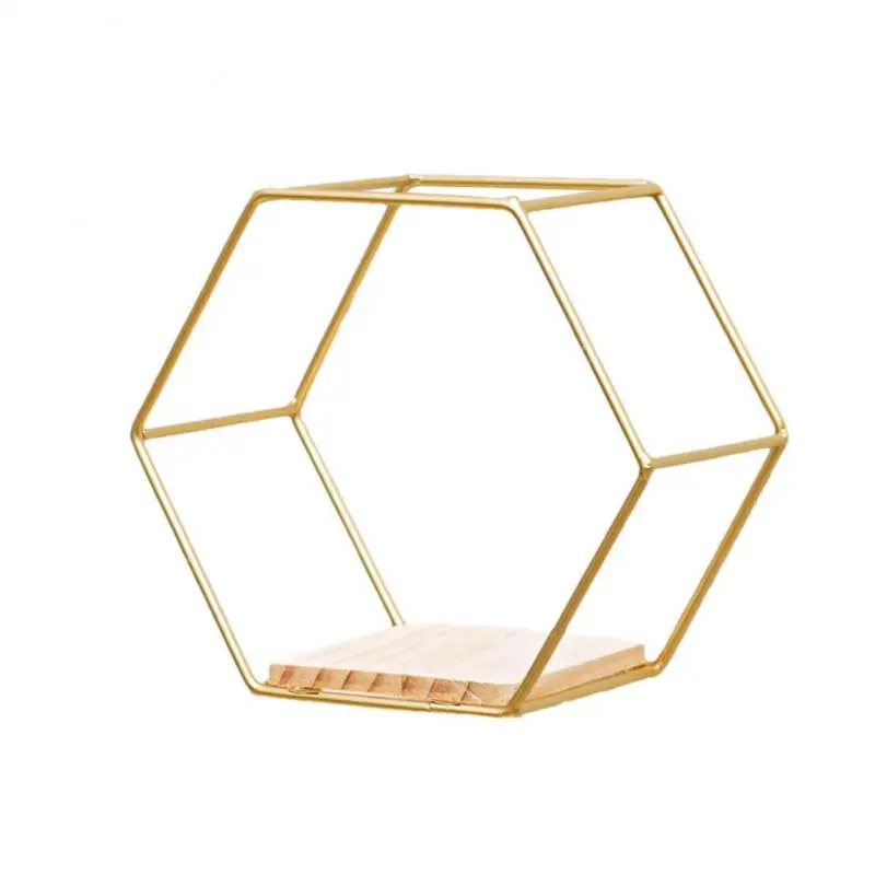 

1pcs Hexagonal Wall Holder Grid Decoration Wall Floating Shelf Crystal Shelf Home Decoration Decore Home Floating Shelf For Wall