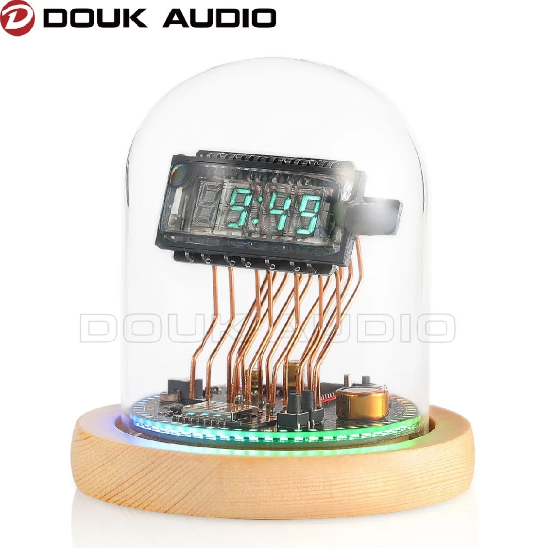 

Douk Audio Vintage VFD Clock WIFI RGB LED Home Mantel & Shelf Clock Refer Nixie Tube Clock Desktop Decor Gift