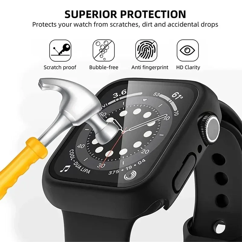 Gehard Glas + Hoes Защитный Чехол Для Apple Watch Серии 9/8/7 Совместимый С Моделями 45 Мм/41 Мм