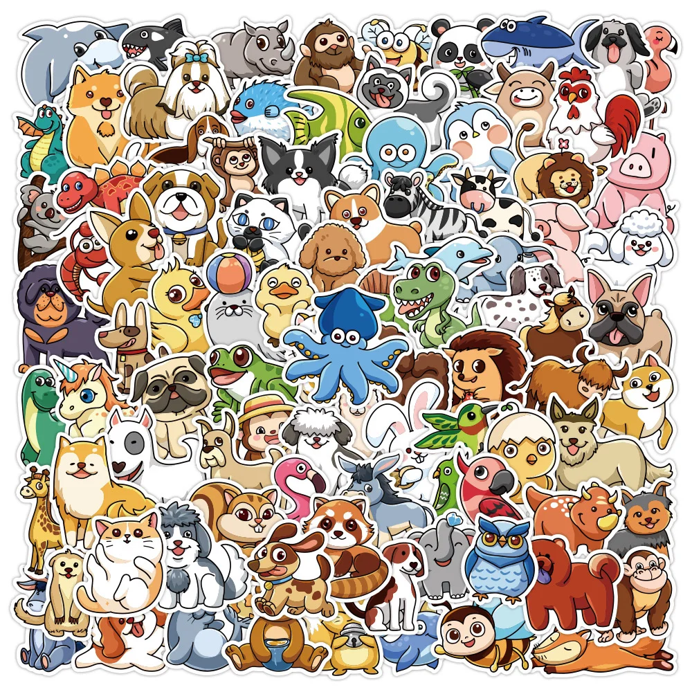 

10/30/50PCS New Self-created Animal Stickers Not Repeating Guitar Laptop Luggage Children Graffiti Stickers Wholesale