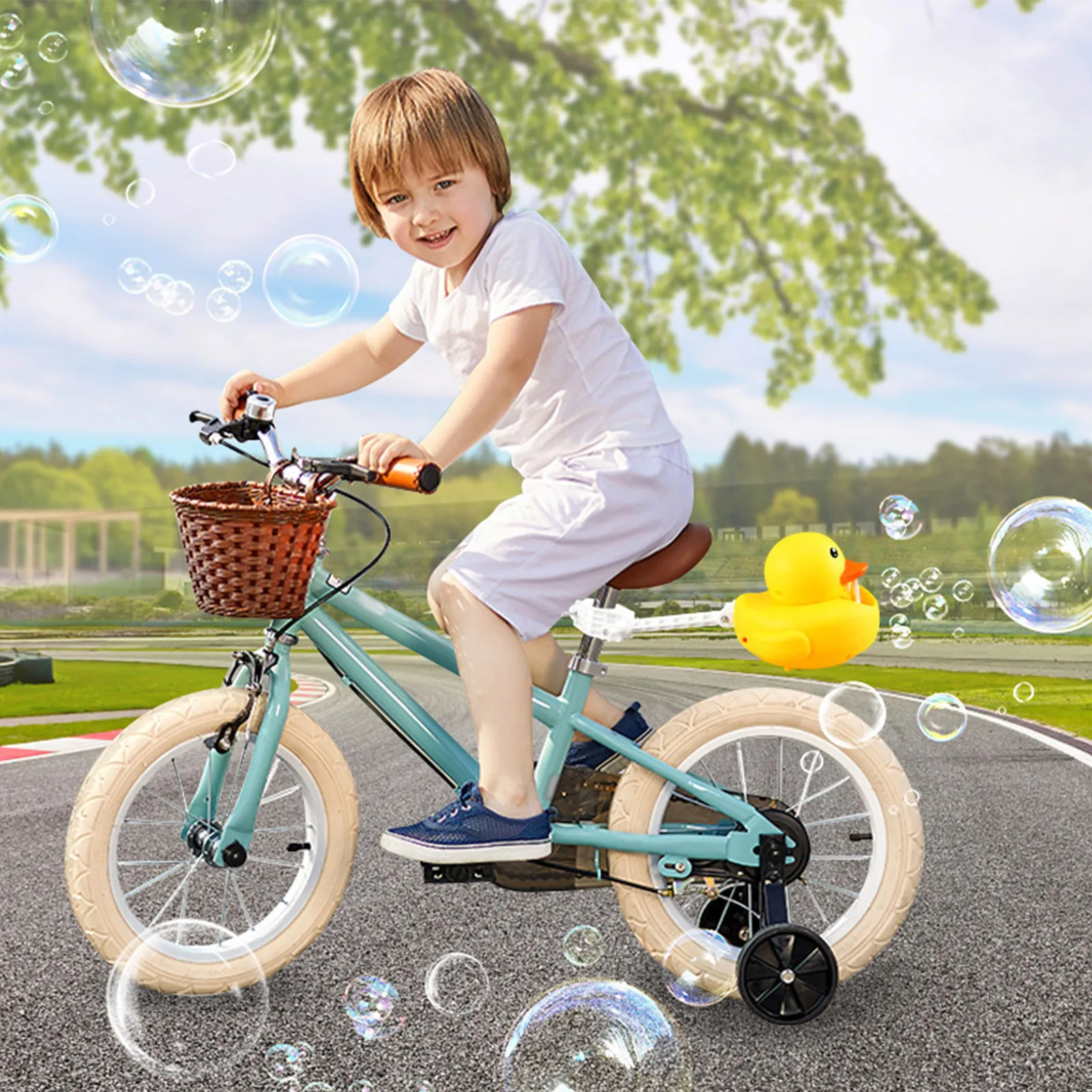 

Summer Funny Magic Bubble Blower Kid Bicycle Duck Bubble Machine Automatic Bubble Maker Kids Outdoor Toys
