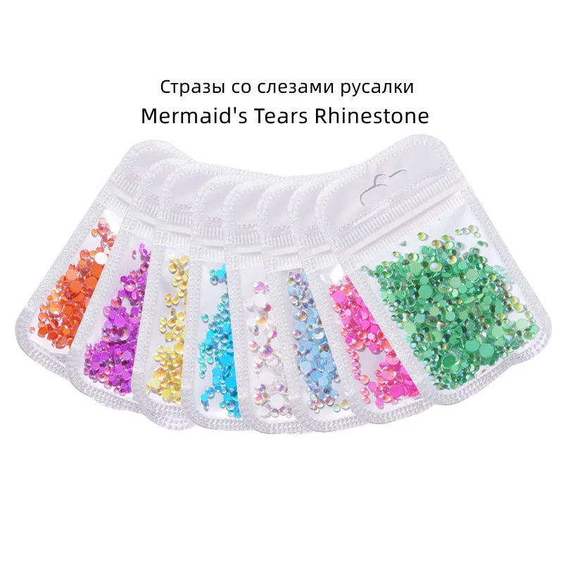 

300p/bag Mermaid Tears Rhinestone Decoration Symphony Pearl Aurora Transparent Crystal Professional Design Nails Art Accesorios