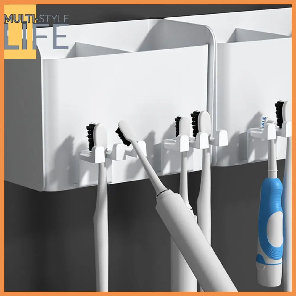 

Creative Storage Rack Multi-functional Wall Mounted Storage Box Plastic Toothbrush Holder Bathroom Accessories Traceless Toilet