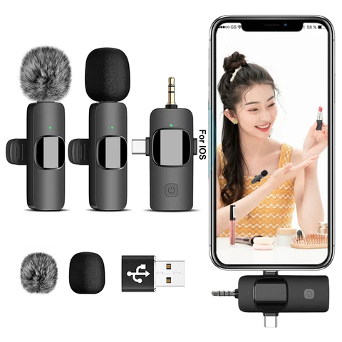 Беспроводной петличный микрофон LAIMANEI 2.4ГГц 3 в 1