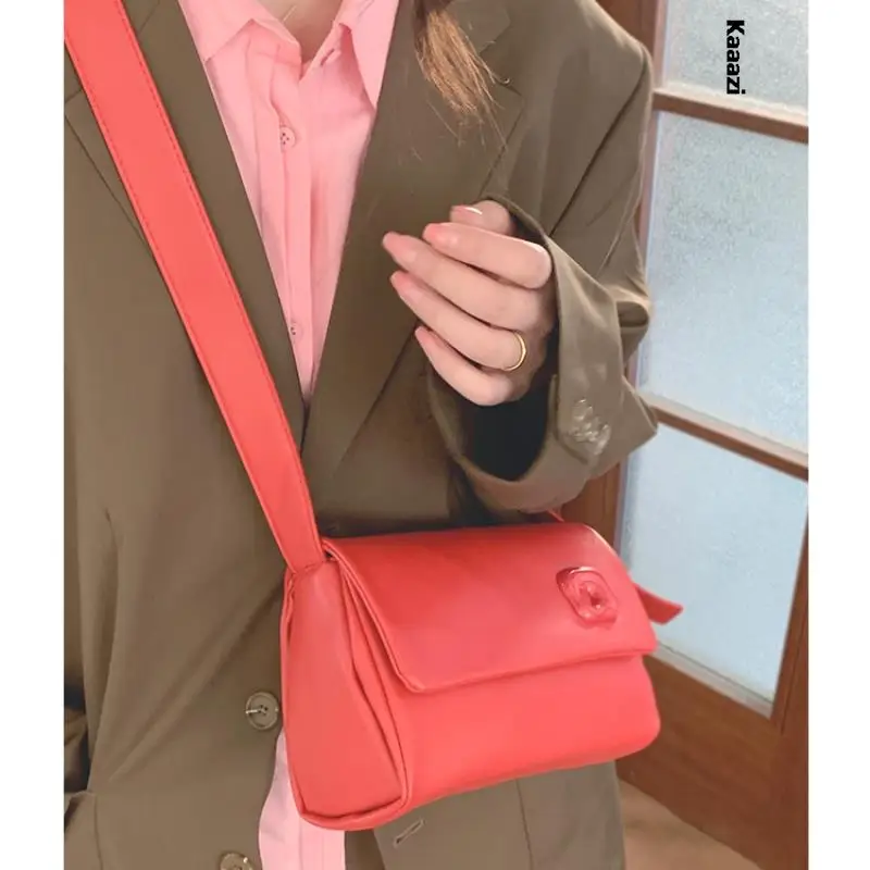

Vintage Red Fashion Versatile Shoulder Bag 2023 New Luxury Women's Leather Crossbody Bags Designer High Quality Handbag Casual