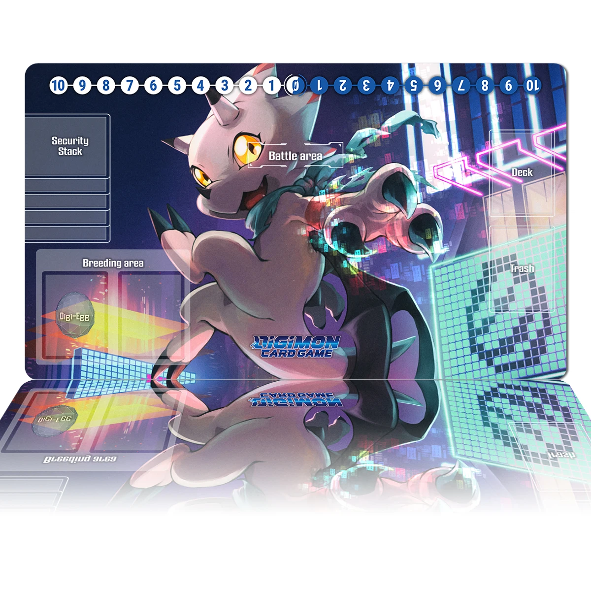 Digimon Playmat Gammamon Mat TCG CCG Card Game Board Game Mat Anime Mouse Pad Custom Desk Mat Gaming Accessories Zones Free Bag