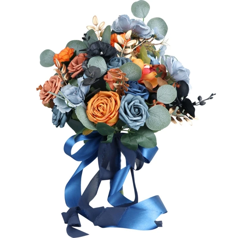 

Artificial Flower Bouquet Artificial Silk Blue Couple Wife Girl Birthday