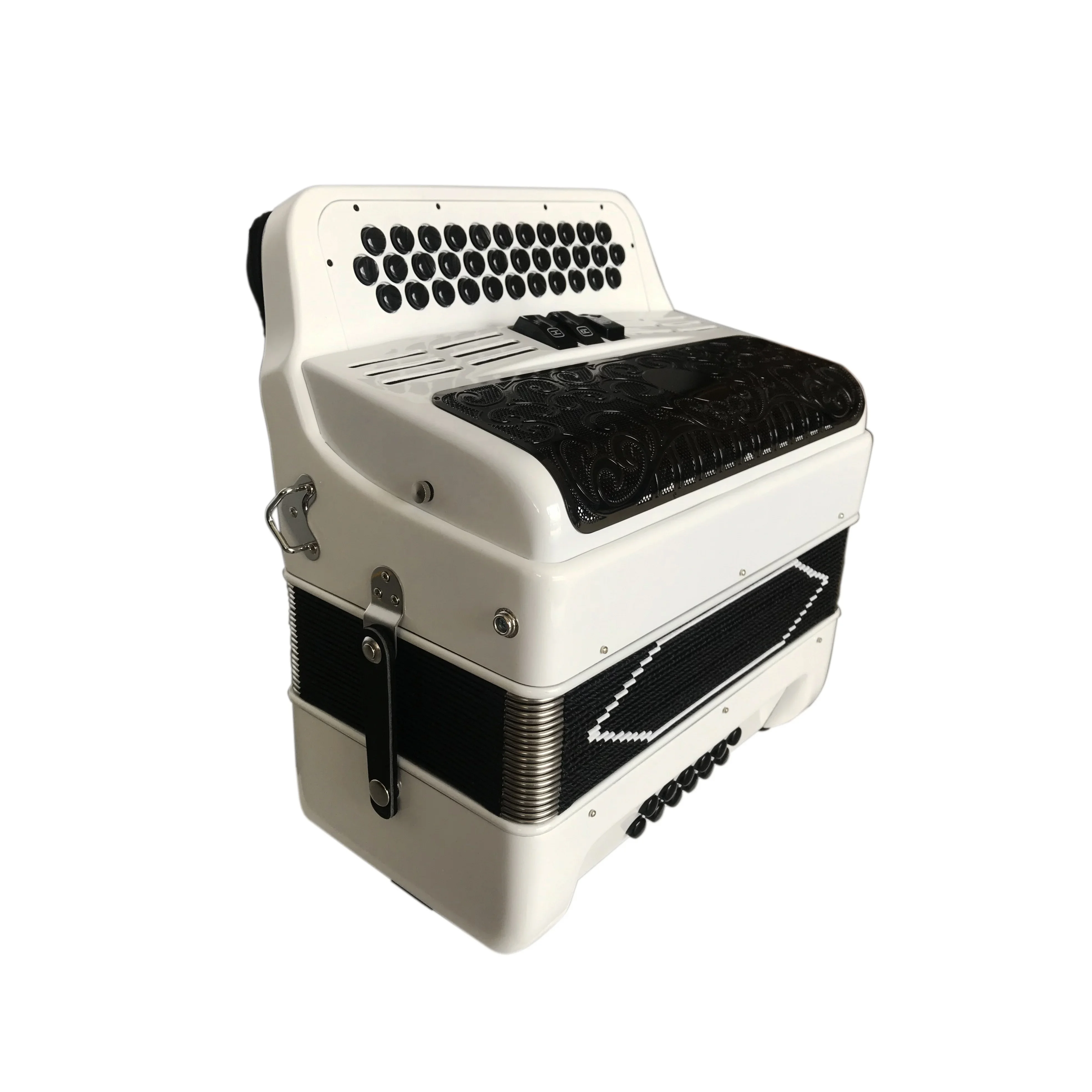 34 Buttons 12 Bass 3 Registers White Student Accordion Accordions Musical Black Grill JB3412C