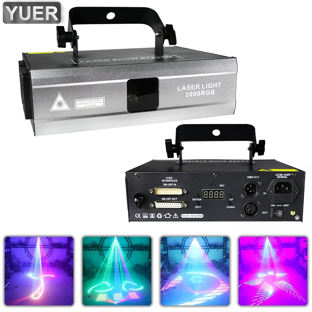 Полноцветный лазерный прожектор DMX512 с эффектом сканирования RGB проектор