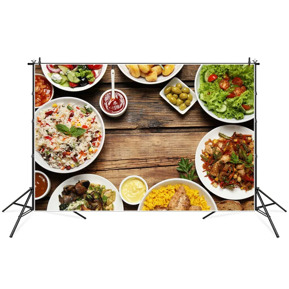 

Food Communion Photography Backdrops Personalized Kitchen Festa Plank Decoration Photographic Backgrounds Accessories Portrait