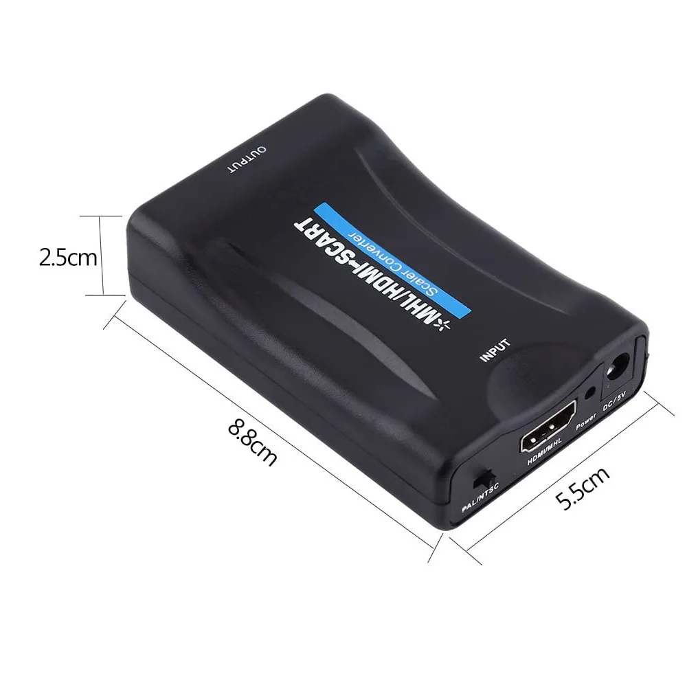 Высококлассный преобразователь 1080P SCART в HDMI для HD ТВ Sky Box STB Plug TV DVD-совместимый