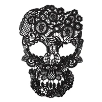 skull head embroidered clothes patch skull style applique diy clothes skull silk embroidery stickers diy clothing accessories