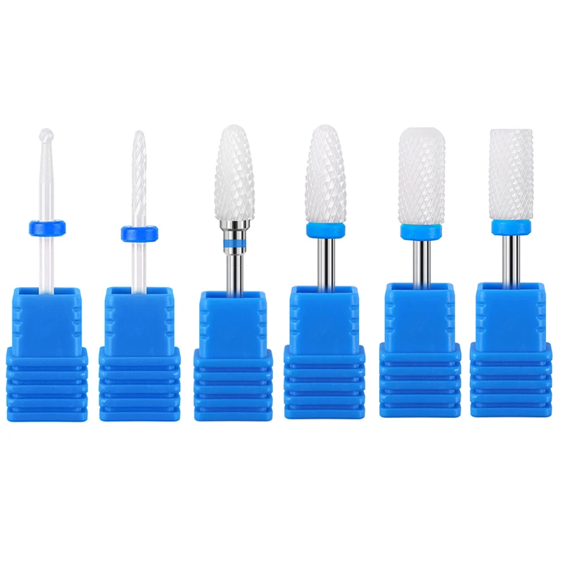 

3PCS M Ceramic Milling Cutter Manicure Nail Drill Bits Electric Nail Files Blue Grinding Bits Mills Cutter Burr Accessories