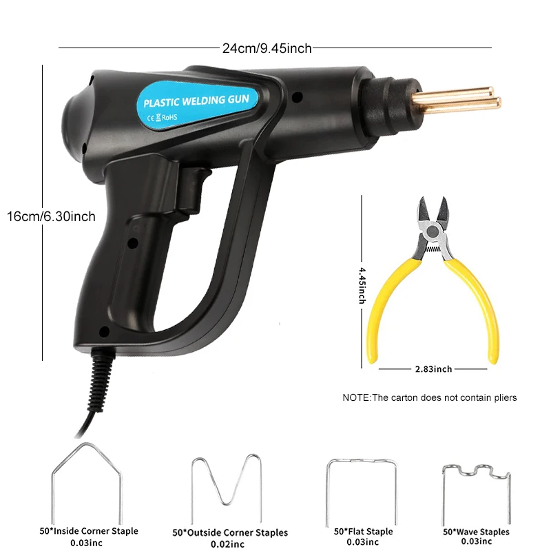 70W Plastic Welder Gun Hot Stapler Machine Car Bumper Repair kit 800 Pcs Nails， stapler PVC Repairing Garage Tools | Инструменты