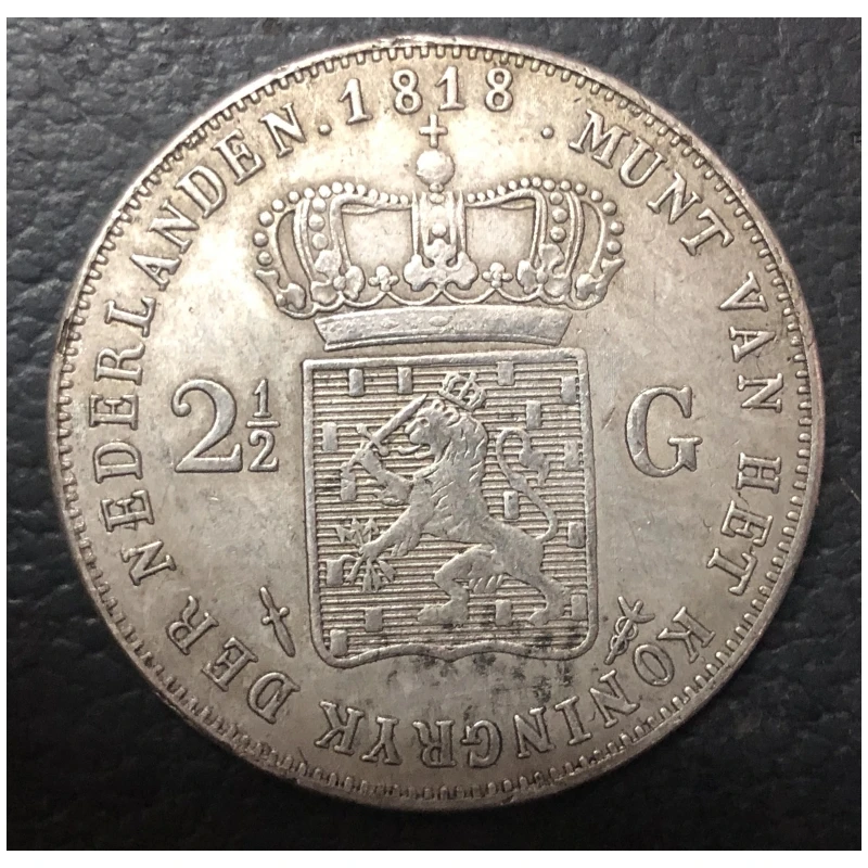 1818 Нидерланды 2 5 Gulden-King Willem Серебряная КОПИЯ монета