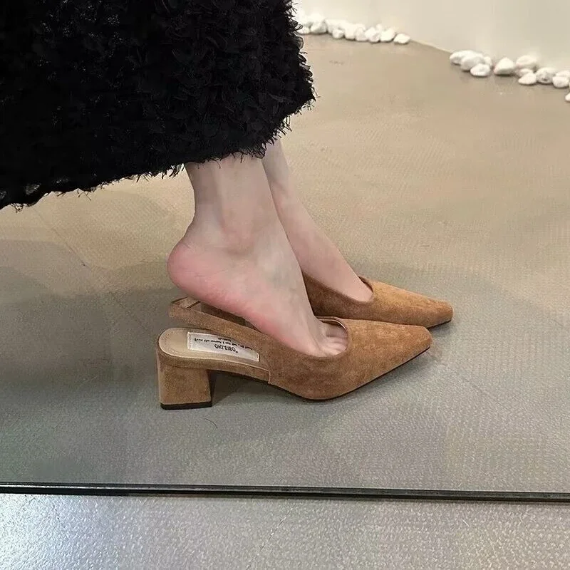 Сандалии женские с острым носком шикарные босоножки на высоком каблуке Модная