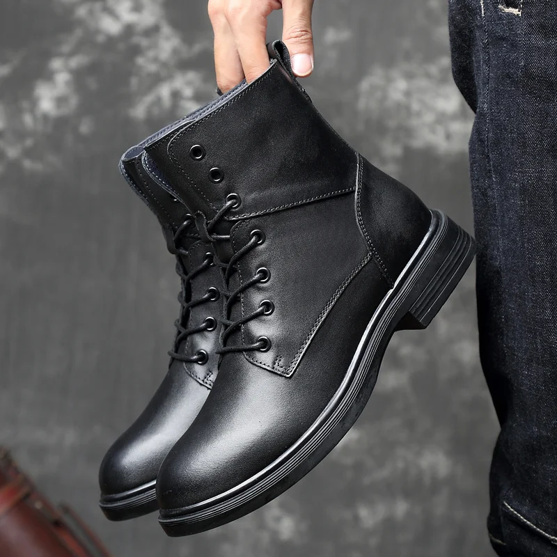 Leather Genuine Tactical Military Boots 