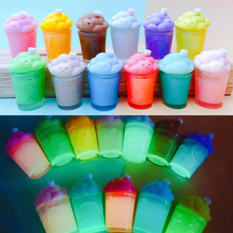 

HOT! 2Pcs Luminous Cloud Drinking Glass Cartoon Mini Toys Miniature DIY Accessories Random Color