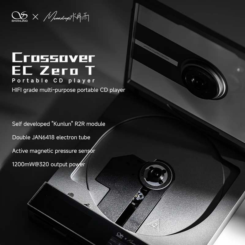 Фото Портативный настольный CD-плеер SHANLING x Water Moon Rain Crossover EC ZERO T с Bluetooth, ЖК-дисплеем, DAC и усилителем для наушников №2