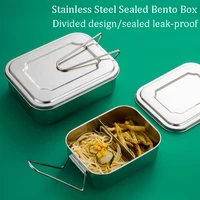 304 stainless steel divided square lunch box student office worker lunch canteen food storage box