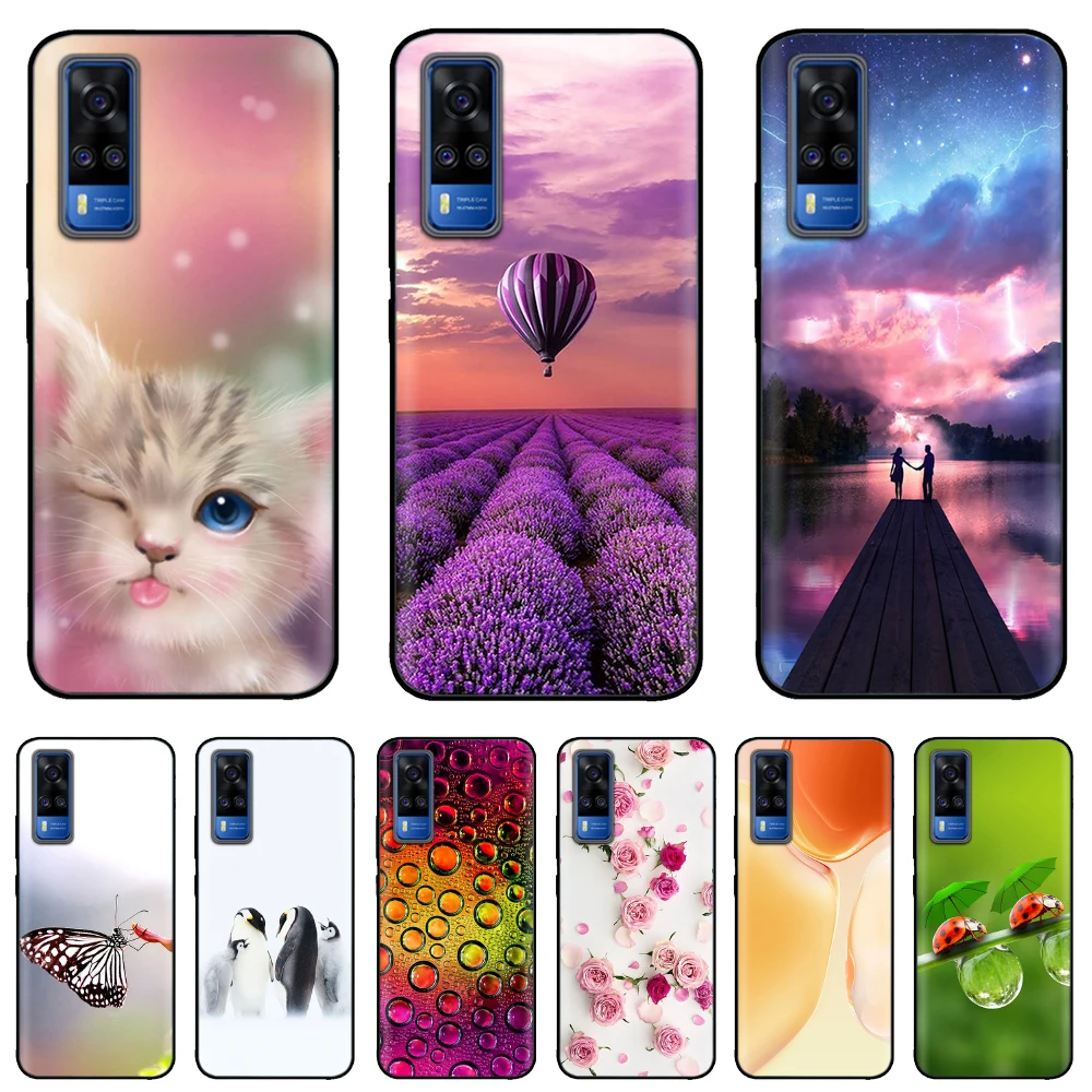 Чехол для vivo Y31 2021 чехол мягкий черный силиконовый ударопрочный из ТПУ чехлы