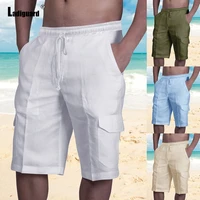 ladiguard men pocket design shorts cotton linen panties 2022 summer new sexy lace up skinny shorts male casual beach half pants