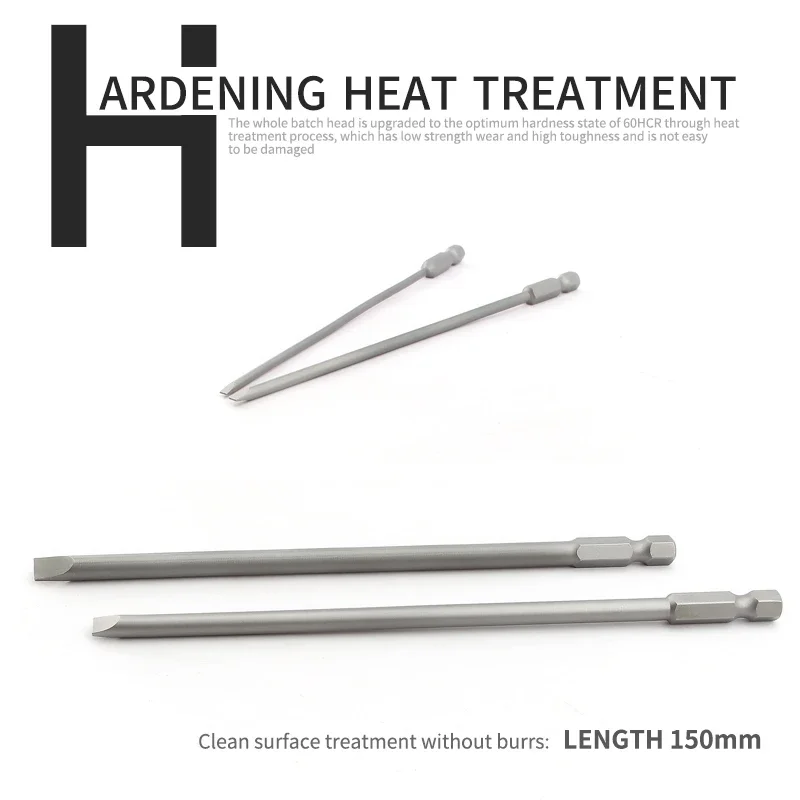 Набор Магнитных насадок для отвертки 150 мм Длина 1/4 дюйма плоская головка 3 0-6 0 S2