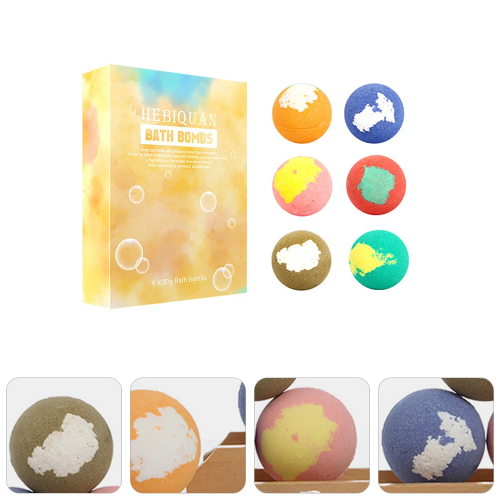 

1 Set 6Pcs Organic Natural Fizzy Bath Bubble Bath Gift Set for for Kids Mom Girlfriend Moisturize Skin Spa